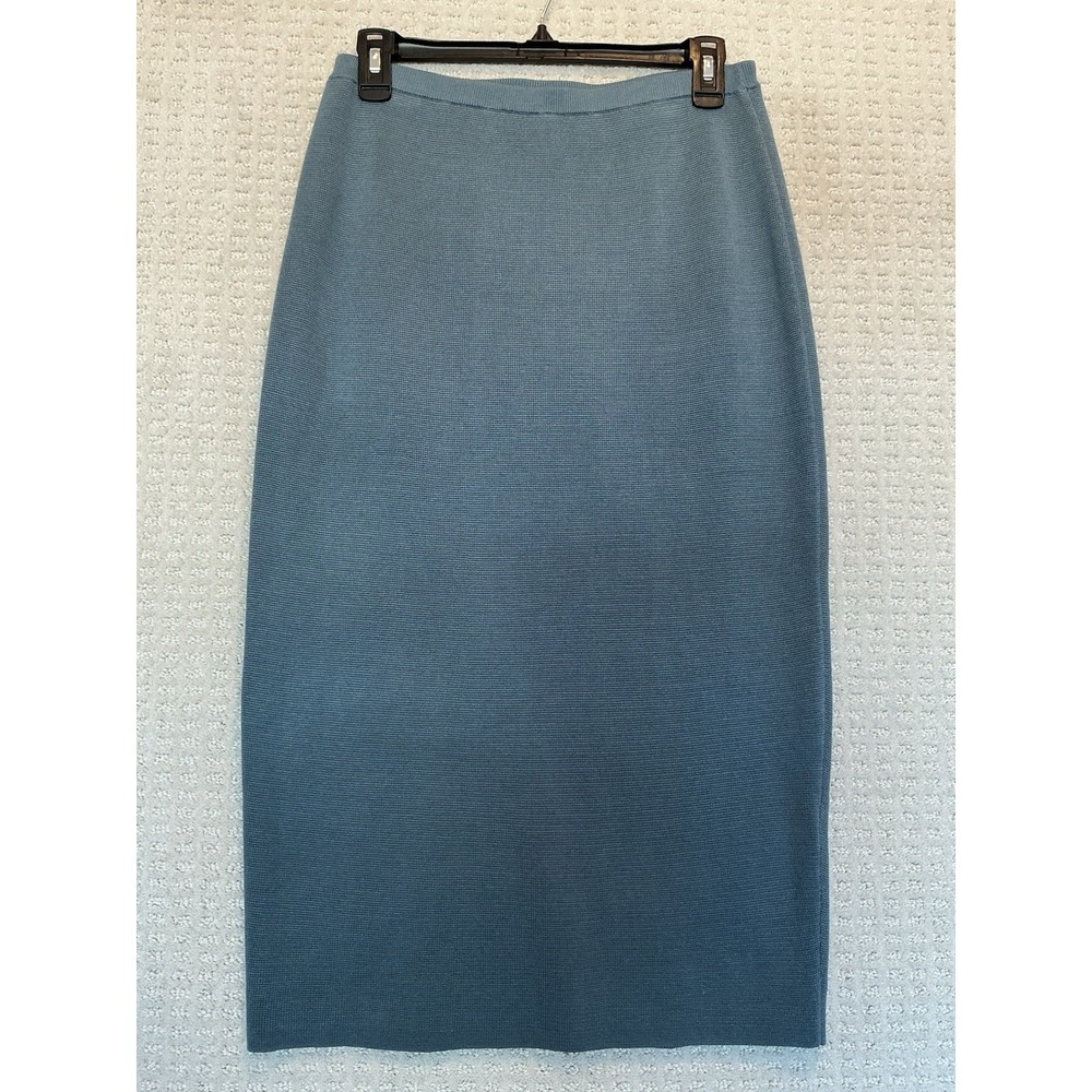 Eileen Fisher Skirt New No Tags Blue/Gray XS Knit Silk Organic Cotton Blend